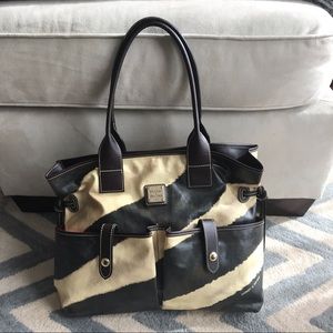 Dooney & Bourke June bag tote zebra print EUC